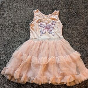 The Children's Place Pink Tulle Butterfly Sequin Dress
